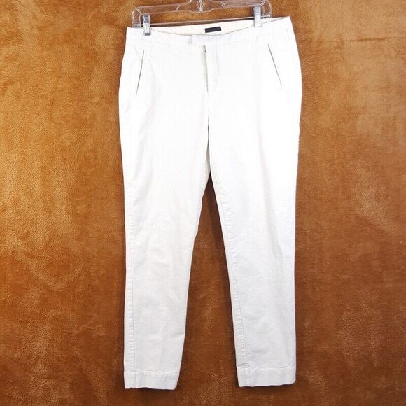 ATM Womens Pants Size 12 Ivory Slim Ankle Corduroy ANTHONY THOMAS MELILLO - Picture 4 of 12